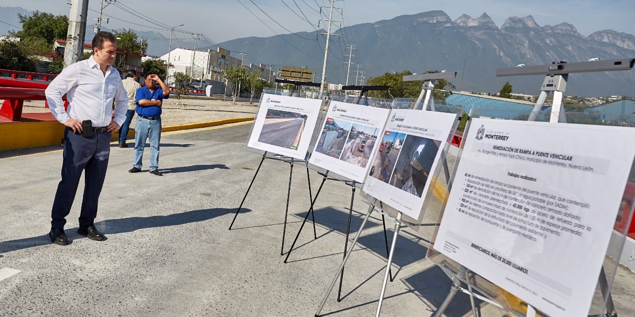 ALCALDE DE MONTERREY REINAGURA PUENTE EN LA AVENIDA RANGEL FRÍAS