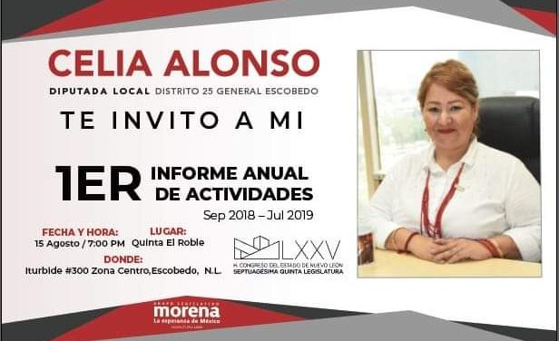 PRESENTARÁ CELIA ALONSO SU PRIMER INFORME