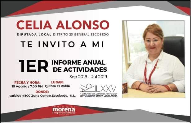 PRESENTARÁ CELIA ALONSO SU PRIMER INFORME