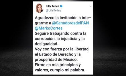 ACUSAN A SENADORA LILLY TELLEZ DE TRAIDORA LUEGO DE RENUNCIAR A MORENA E INCORPORARSE AL PAN