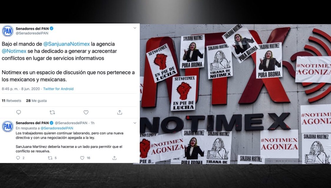 TRABAJADORES SE REVELAN CONTRA SANJUANA Y LOGRAN QUE GOBIERNO DE AMLO RECONOZCA LA HUELGA EN LA AGENCIA DE NOTICIAS NOTIMEX Y AHORA SOLICITAN UNA NUEVA DIRECCIÓN