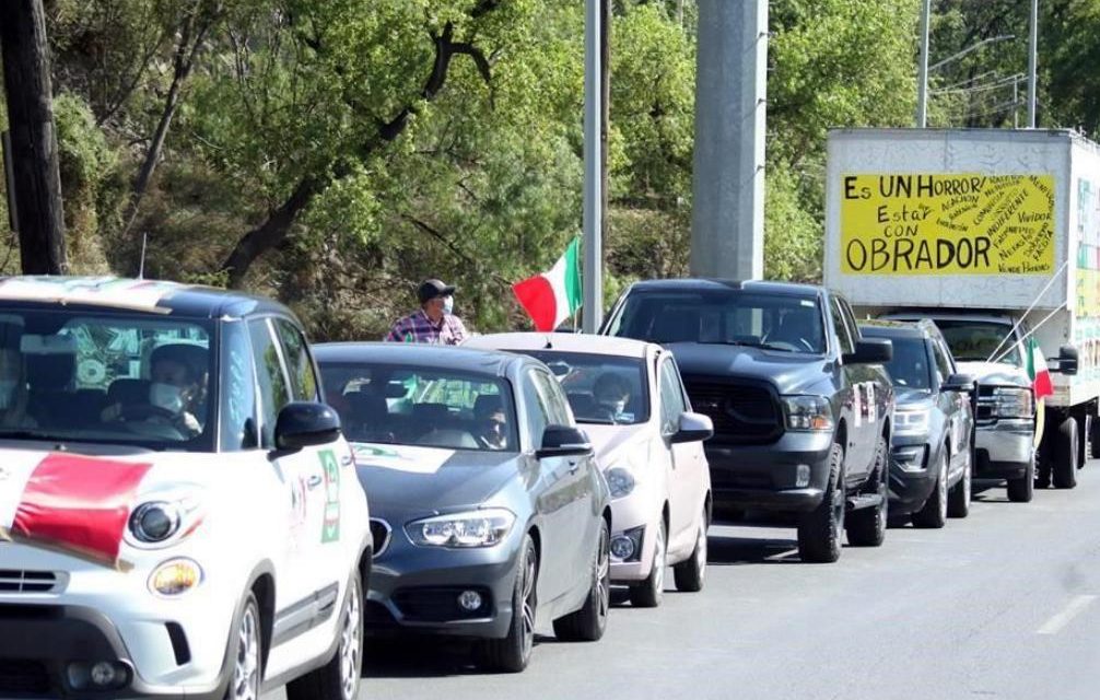 EN NUEVO LEÓN REALIZAN CUARTA CARAVANA CONTRA AMLO