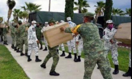 RECIBEN ELEMENTOS MILITARES DE NUEVO LEÓN TONELADAS DE INSUMOS MÉDICOS