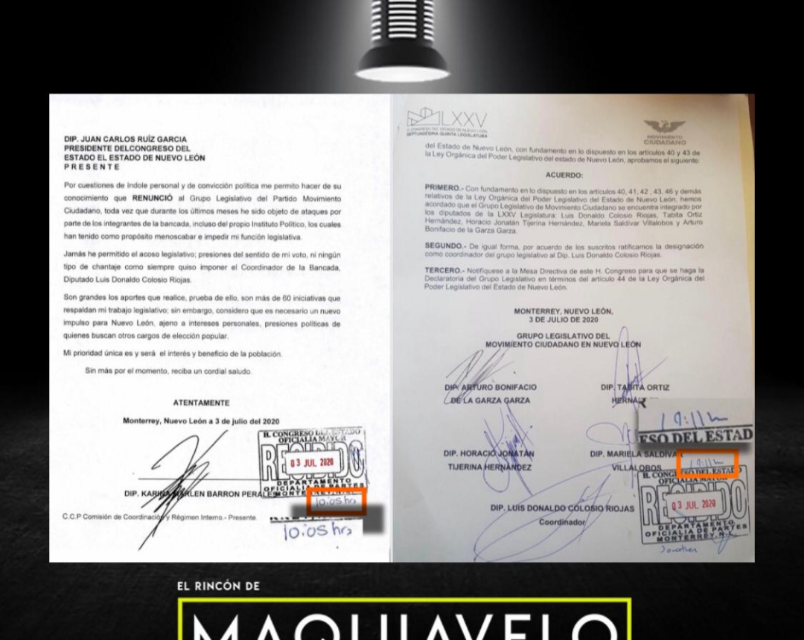 DEJA EN EVIDENCIA KARINA BARRÓN A LUIS DONALDO COLOSIO QUE MIENTE SOBRE SU RENUNCIA YA QUE EL COORDINADOR PRETENDIÓ HACER VER QUE LA SEPARABAN DE LA BANCADA