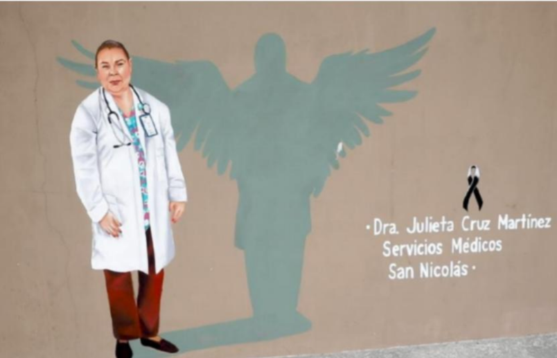 AMOR A LA VOCACIÓN EN SU ESTADO PURO; DEDICAN MURAL A DOCTORA CAÍDA POR EL COVID