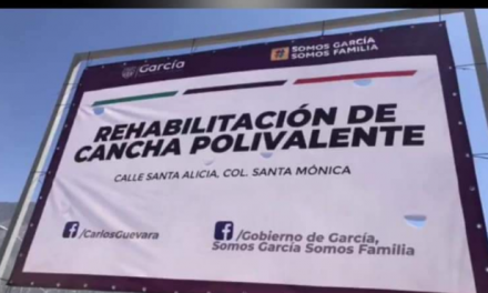 CARLOS GUEVARA, ALCALDE DE GARCÍA, NO PERMITE QUE COVID LE PONGA UN ALTO A SU TRABAJO, AL CONTRARIO, PRESENTA EL DÍA DE HOY REHABILITACIÓN DE CANCHA POLIVALENTE