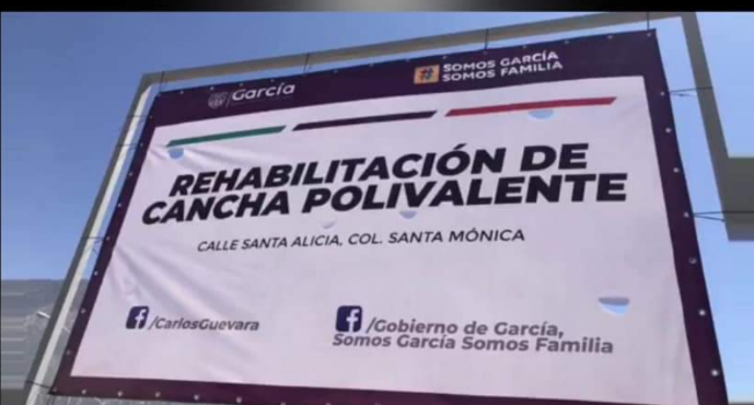 CARLOS GUEVARA, ALCALDE DE GARCÍA, NO PERMITE QUE COVID LE PONGA UN ALTO A SU TRABAJO, AL CONTRARIO, PRESENTA EL DÍA DE HOY REHABILITACIÓN DE CANCHA POLIVALENTE