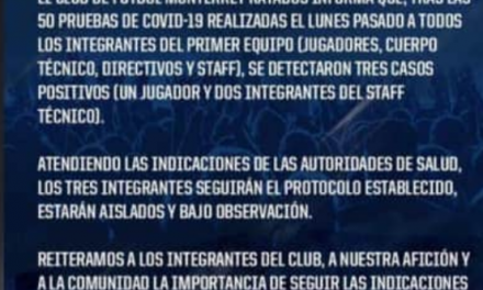 NO TODAS SON BUENAS NOTICIAS EN RAYADOS DE MONTERREY