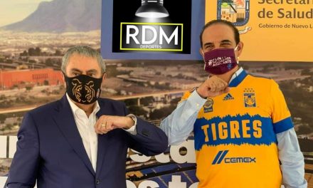 LOS TIGRES RECIBEN VISITA DEL SECRETARIO DE SALUD EN NUESTRO ESTADO, MANUEL DE LA O, PARA RECOMENDAR A LOS JUGADORES QUE USEN LOS CUBREBOCAS, OJALA ESA INCREÍBLE CHARLA LA HUBIERA DADO ANTES DE QUE NAHUEL DIERA POSITIVO AL VIRUS<br>