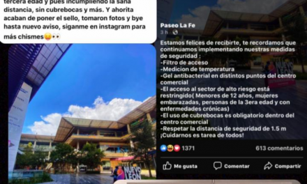 SUSPENDEN LA PLAZA COMERCIAL DE PASEO LA FE POR INCUMPLIR CON MEDIDAS DE SANIDAD