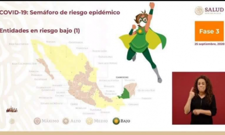 EL ESTADO DE CAMPECHE SE CONVIERTE EN EL PRIMER ESTADO EN TENER LUZ VERDE EN EL SEMÁFORO EPIDEMIOLÓGICO<br>