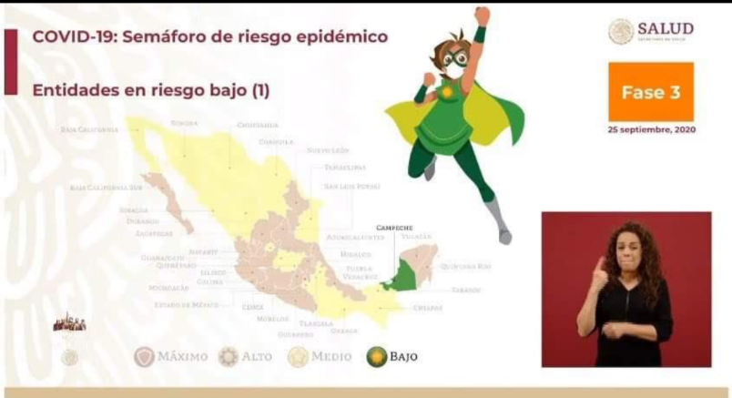 EL ESTADO DE CAMPECHE SE CONVIERTE EN EL PRIMER ESTADO EN TENER LUZ VERDE EN EL SEMÁFORO EPIDEMIOLÓGICO<br>