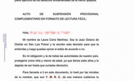 EN FORMATO DE LECTURA FÁCIL, JUEZA LE CONCEDE AMPARO A MENOR QUE NO LA DEJABAN INSCRIBIRSE EN EL CICLO ESCOLAR 20-21