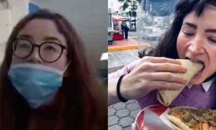 AH QUE BUEN TACOS, LADY TRES PESOS SE GRABA COMIENDO CHICHARRON EN LA CALLE