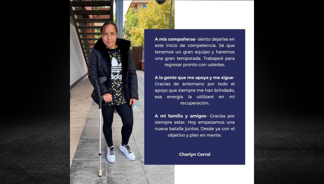 JUGADORA MEXICANA EN EUROPA, CHARLYN CORRAL, SUFRE GRAVE LESIÓN