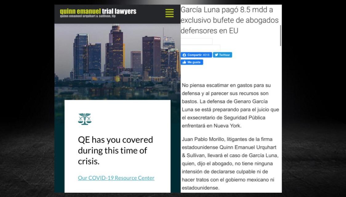 ¡ENTRE ABOGADOS TE VEAS! SE ACABARON LOS LITIGANTES DEFENSORES DE CAUSAS PENALES O GARCÍA LUNA Y CIENFUEGOS COMPARTIRÁN ALGO MÁS QUE UNA CAUSA PENAL EN SU CONTRA DE EU