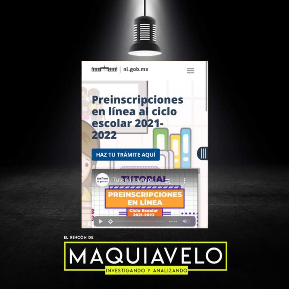 Todo Lo Que Necesitas Saber Sobre Las Preinscripciones Del Ciclo Escolar 2021 2022 Tramite Finaliza El 9 De Noviembre El Rincon De Maquiavelo