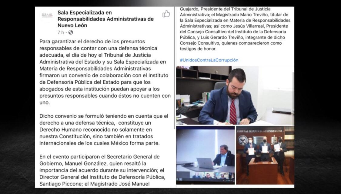 AHORA, EL MISMO SISTEMA QUE TE BUSCA CULPAR Y APLICAR UNA SANCIÓN SERÁ EL QUE “TE DEFENDERÁ”; GOBIERNO DEL ESTADO Y TRIBUNAL DE JUSTICIA ADMINISTRATIVA FIRMAN CONVENIO PARA GARANTIZAR DERECHOS FUNDAMENTALES