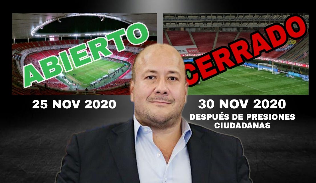 ENRIQUE ALFARO, GOBERNADOR DE JALISCO, COMPRENDIÓ (QUIZÁ TARDE) QUE ABRIR DE NUEVO EL ESTADIO AKRON ERA UN SUICIDIO COLECTIVO ¡CHIVAS IRÁ DE NUEVO SIN PÚBLICO!