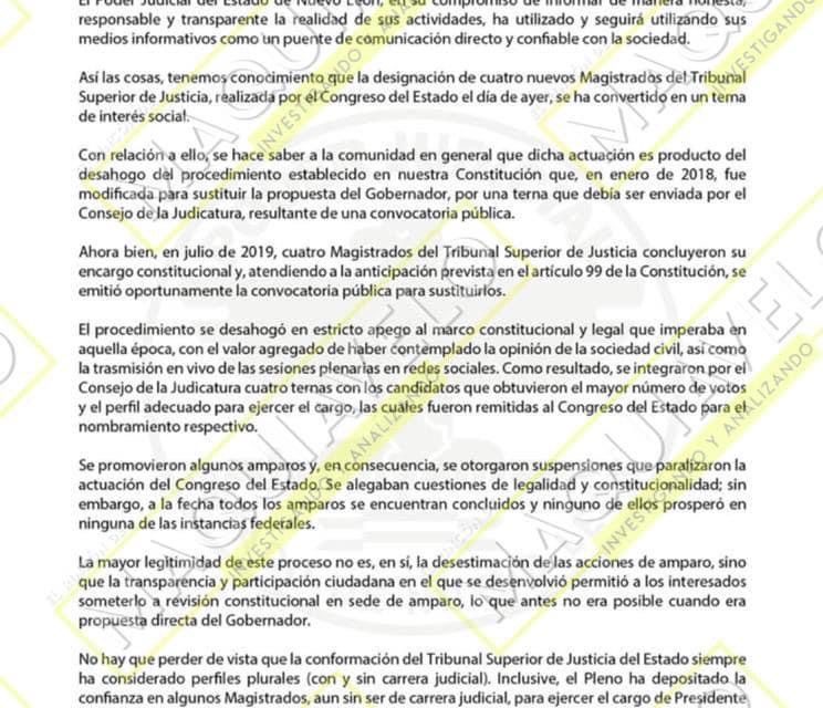 POR SI ALGO LE FALTABA A LA VERGONZOSA, ATROZ Y RETRÓGRADA DECISIÓN DEL “CONGRESO PARITARIO” DE NO DESIGNAR MUJERES MAGISTRADAS, AHORA SALE EL “CONSEJO DE LA JUDICATURA” A “APLAUDIR”, COMO FOCAS, ESA ABERRACIÓN