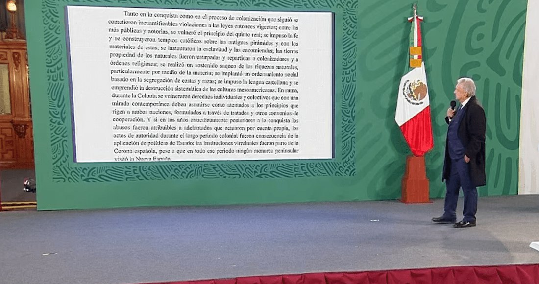 INSISTE. LÓPEZ OBRADOR LE ENLISTÓ EN UNA CARTA LOS CRÍMENES COMETIDOS DURANTE LA CONQUISTA Y SE LA ENVIÓ AL REY DE ESPAÑA PARA QUE SE DISCULPE