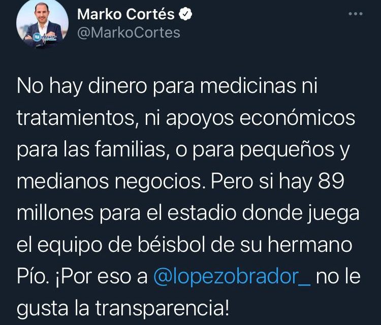 LA ‘GUERRILLA’ DE MARKO CORTÉS CON EL PRESIDENTE Y MORENA SE INTENSIFICA DE CARA AL PROCESO ELECTORAL “LA DISFUNCIÓN PÚBLICA”