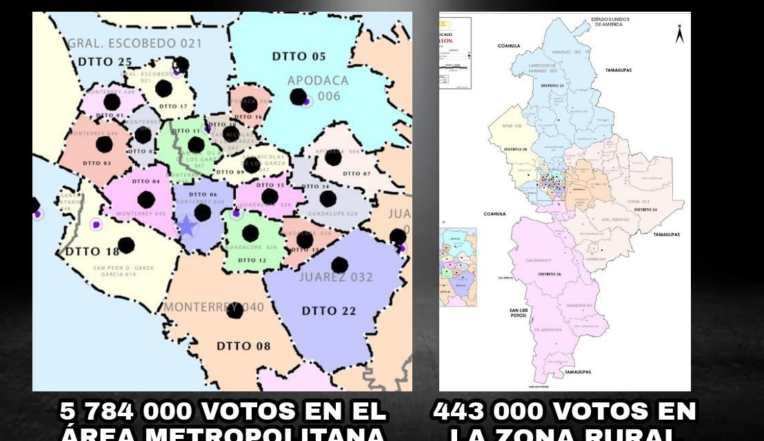 CINCO MILLONES SETECIENTOS OCHENTA Y CUATRO MIL NEOLONESES VIVEN EN ZONA METROPOLITANA, ¡LA GUBERNATURA LA DEFINIRÁN CUATROCIENTOS CUARENTA Y TRES MIL DOSCIENTOS VOTOS QUE VIVEN EN LA ZONA RURAL!