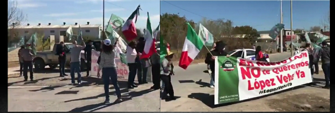 FRENAAA SIENDO FRENAAA, RECIBEN A AMLO CON PROTESTA EN EL CUARTEL DE LA GUARDIA NACIONAL