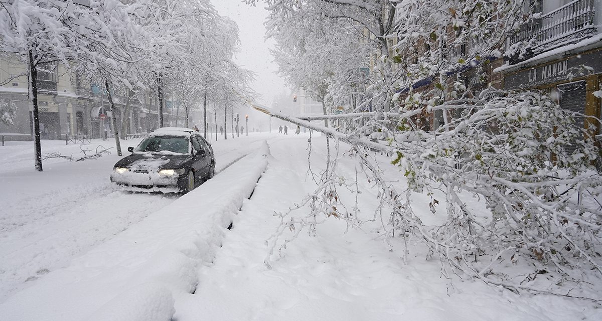 SE UNEN PARA QUITAR LA NIEVE DE LAS CALLES EN ESPAÑA