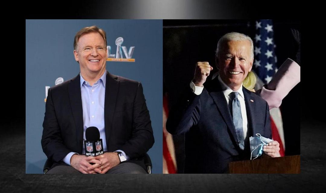 EL COMISIONADO DE LA NFL LE OFRECE AL PRESIDENTE JOE BIDEN 30 ESTADIOS DE LA LIGA PROFESIONAL DE FÚTBOL AMERICANO PARA QUE SIRVAN COMO CENTROS DE VACUNACIÓN MASIVA