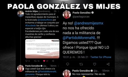 LAS COSAS SUBEN DE TONO EN MORENA, DIPUTADA FEDERAL PAOLA GONZÁLEZ “DESCONOCE” A ANDRÉS MIJES, EX PRIISTA ALFIL DE CLARA LUZ Y ABEL GUERRA PARA ESCOBEDO