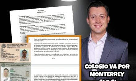 ¡NO SE HAGAN BOLAS! (NI ILUSIONES), LA “SUPUESTA INELEGIBILIDAD” DE COLOSIO NO SERÁ MATERIA DE ANÁLISIS EN LA COMISIÓN ESTATAL ELECTORAL, COLOSIO SERÁ CANDIDATO SÍ O SÍ, CON SU INE ACREDITA RESIDENCIA