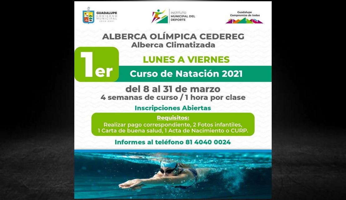 IMPULSA CRISTINA DÍAZ DEPORTE EN GUADALUPE, PREPARAN CURSOS DE NATACIÓN CON RESPECTIVAS MEDIDAS DE SANIDAD