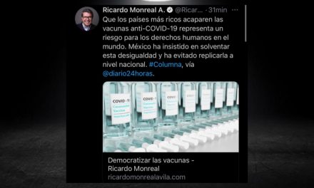 EL SENADOR COORDINADOR DE MORENA, RICARDO MONREAL, DESPERTÓ BRAVO POR LA DESIGUALDAD QUE SUFRE MÉXICO ANTE EL REPARTO DE VACUNAS