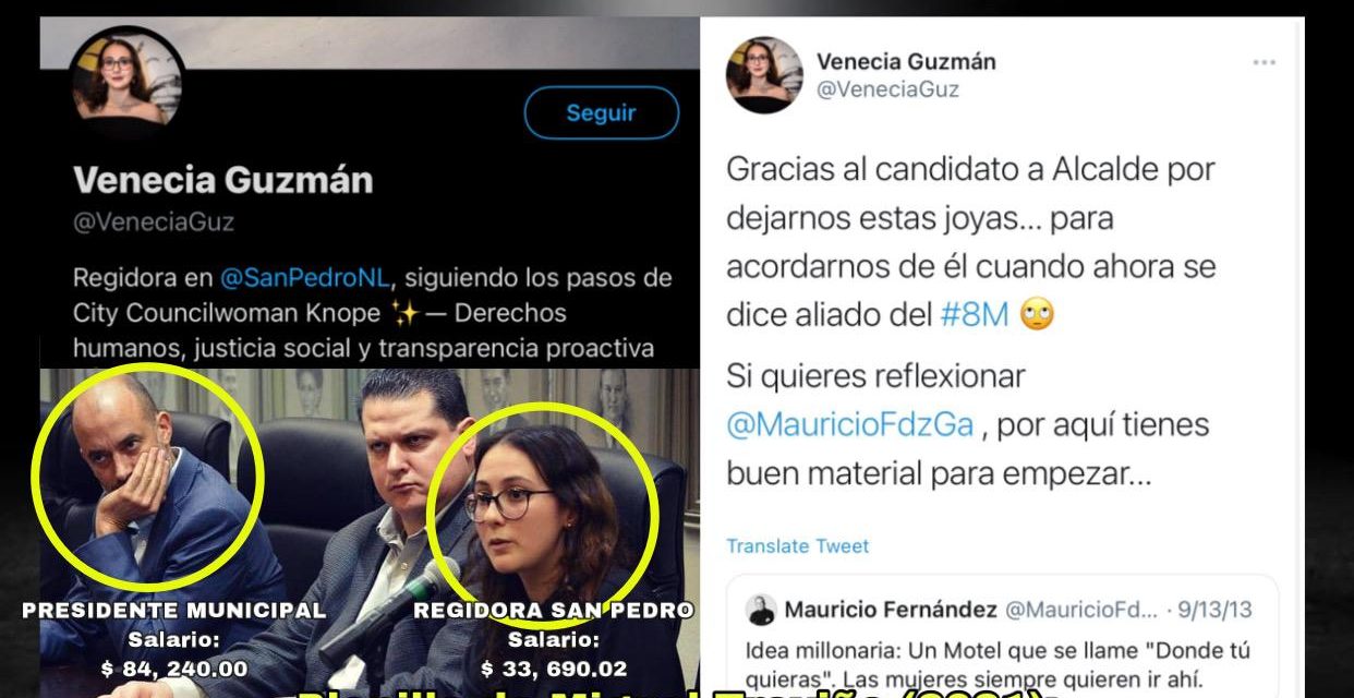 REGIDORA DE SAN PEDRO (Y CANDIDATA NUEVAMENTE A ESE CARGO) ES ENCARGADA DE “GUERRA SUCIA” VS MAURICIO FERNÁNDEZ, SU SUELDO DE MÁS DE 30 MIL PESOS ¡VALE PARA ENLODARSE! ¿Y LA FISCALÍA EN DELITOS ELECTORALES? <br>