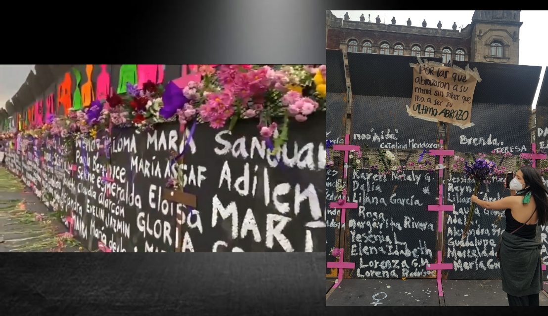 TOMAN PALABRA DEL PRESIDENTE Y MUJERES, EN VEZ DE VANDALIZAR, PONEN FLORES, VELAS Y PANCARTAS