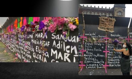 TOMAN PALABRA DEL PRESIDENTE Y MUJERES, EN VEZ DE VANDALIZAR, PONEN FLORES, VELAS Y PANCARTAS