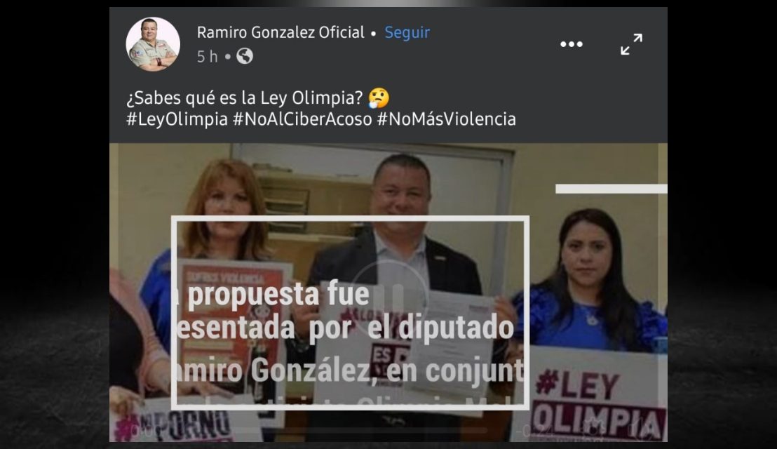 RAMIRO GONZÁLEZ IMPUSOR DE LA AYUDA A LAS MUJERES, CON VÍDEO EXPLICA LEY OLIMPIA <br>