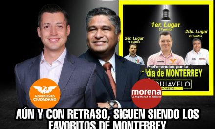 AÚN  CON MÁS DE 7 DÍAS DE DESVENTAJA Y CON SUS RIVALES HACIENDO CAMPAÑA, ARRANCAN HOY COLOSIO Y VÍCTOR FUENTES EN PRIMER Y SEGUNDO LUGAR EN MONTERREY