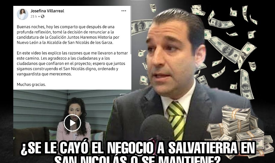 Y AHORA EL PARTIDO VERDE DE SALVATIERRA A QUIÉN “VENDERÁ” LA CANDIDATURA DE SAN NICOLÁS, SE LE CAYÓ ESE NEGOCIO ¿O LO GARANTIZÓ CON SALIDA DE JOSEFINA VILLARREAL?