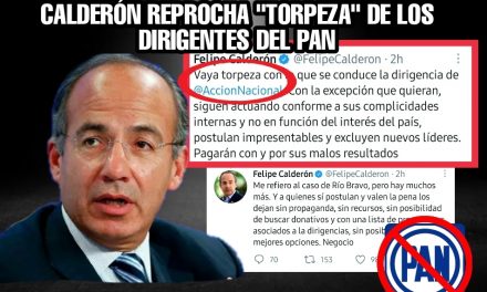 EL PAN SIGUE ACTUANDO CONFORME A COMPLICIDADES  PERSONALES Y BUSCANDO SOLO EL NEGOCIO: ATENTAMENTE FELIPE CALDERÓN <br>