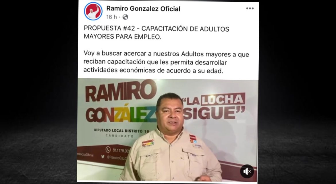 BUSCARÁ RAMIRO GONZÁLEZ CAPACITAR A ADULTOS MAYORES PARA TRABAJOS DE ACUERDO CON SUS REQUERIMIENTOS