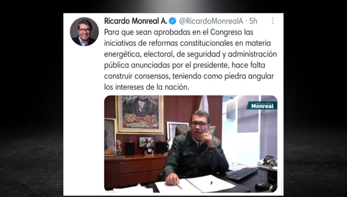 RICARDO MONREAL APUESTA POR LA RECONCILIACIÓN Y EL AVANCE EN CONJUNTO