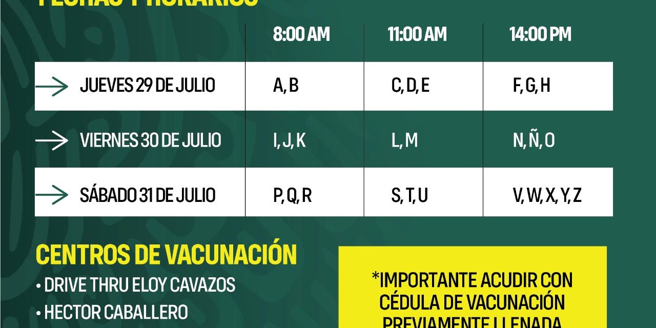 ATENCIÓN CHAVORUCOS, COMENZARÁ VACUNACIÓN EN JUÁREZ PARA LOS MAYORES DE 30