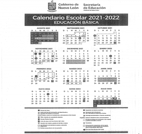 ¡YA TENEMOS CALENDARIO ESCOLAR CICLO 2021-2022!