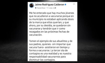 EL BRONCO MANDA MENSAJE A LOS JÓVENES Y LES PIDE TOMAR CONCIENCIA SOBRE LA VACUNACIÓN