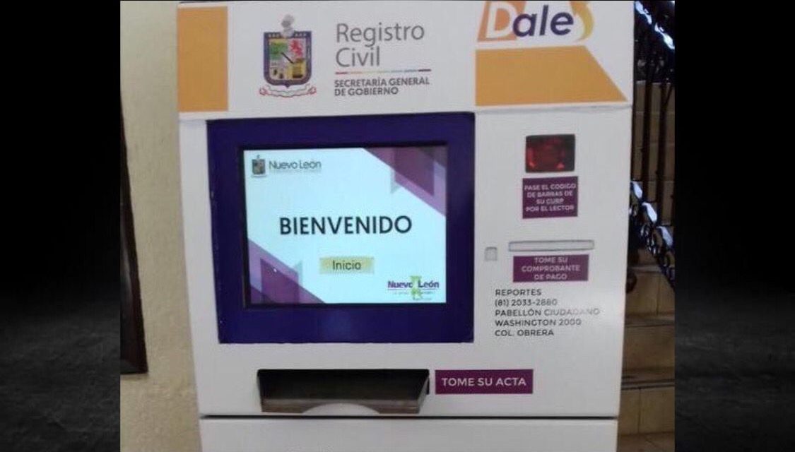 POR MANTENIMIENTO, PERMANECERÁN CERRADOS CAJEROS DE REGISTRO CIVIL DE NUEVO LEÓN<br>