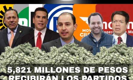 5,821 MILLONES DE PESOS RECIBIRÁN LOS PARTIDOS POLÍTICOS PARA SUS GASTOS Y LOS NEGOCIOS DE SUS DIRIGENTES EN 2021, ES DECIR, 10 VECES MÁS QUÉ LO QUE SE GASTARON EN LA CONSULTA POPULAR