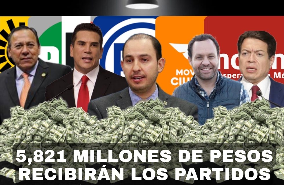 5,821 MILLONES DE PESOS RECIBIRÁN LOS PARTIDOS POLÍTICOS PARA SUS GASTOS Y LOS NEGOCIOS DE SUS DIRIGENTES EN 2021, ES DECIR, 10 VECES MÁS QUÉ LO QUE SE GASTARON EN LA CONSULTA POPULAR