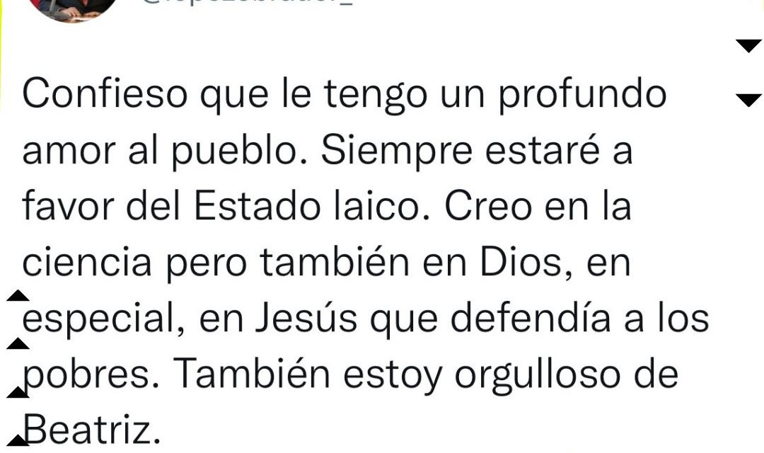 TRAS INSULTOS EN REDES SOCIALES, AMLO SIGUE DEFENDIENDO SU ORGULLO HACIA SU DAMISELA BEATRIZ Y SU “CANTO DE SIRENA”<br>